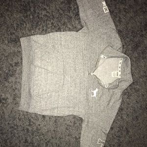Pink grey quarter zip sweatshirt